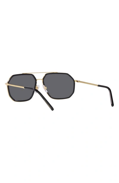 Shop Dolce & Gabbana 60mm Polarized Pilot Sunglasses In Polar Grey