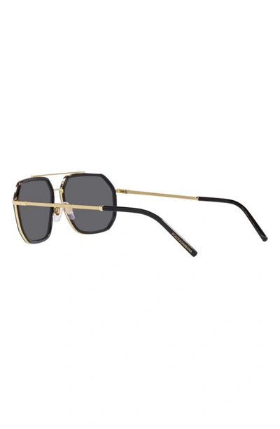 Shop Dolce & Gabbana 60mm Polarized Pilot Sunglasses In Polar Grey