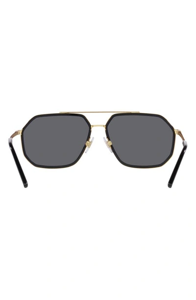 Shop Dolce & Gabbana 60mm Polarized Pilot Sunglasses In Polar Grey