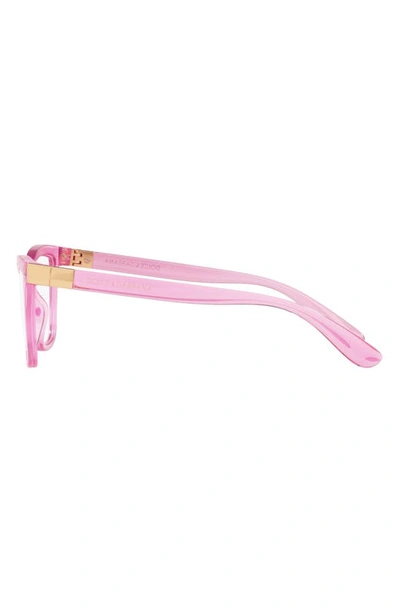 Shop Dolce & Gabbana 53mm Cat Eye Optical Glasses In Trans Pink