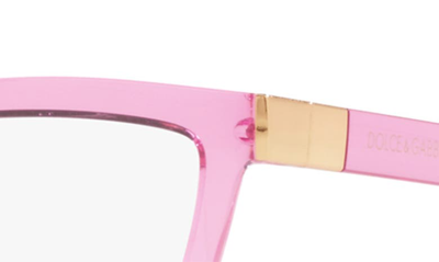 Shop Dolce & Gabbana 53mm Cat Eye Optical Glasses In Trans Pink