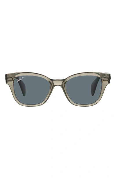 Shop Ray Ban 49mm Small Square Sunglasses In Trnprt Green