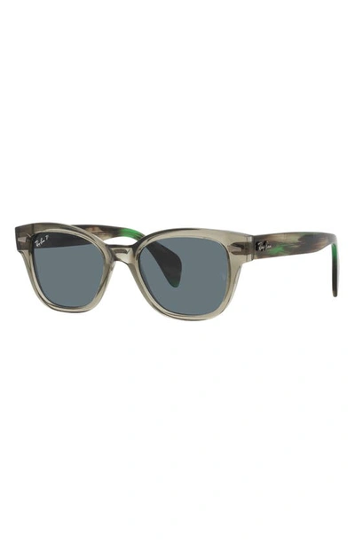 Shop Ray Ban 49mm Small Square Sunglasses In Trnprt Green