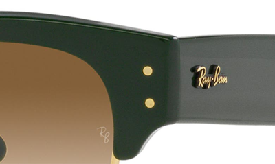 Shop Ray Ban Mega Clubmaster 50mm Square Sunglasses In Green