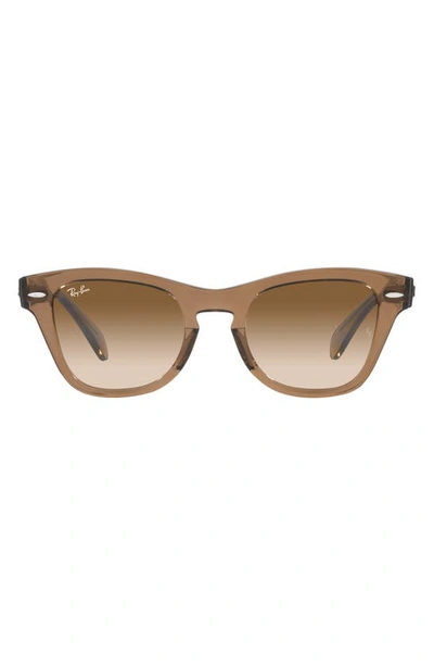 Shop Ray Ban 50mm Gradient Square Sunglasses In Light Brown