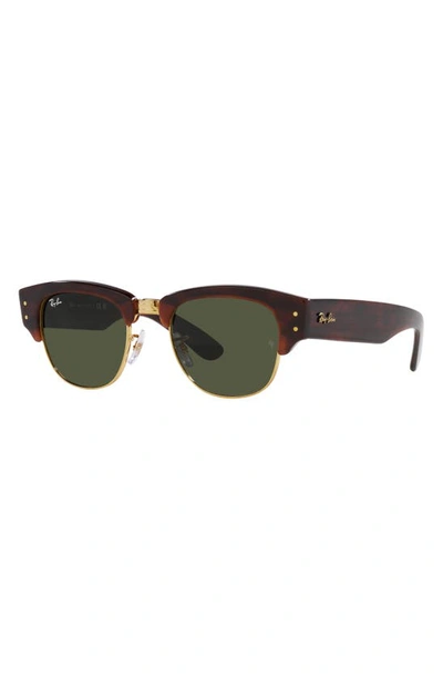Shop Ray Ban Mega Clubmaster 50mm Square Sunglasses In Brown/ Green
