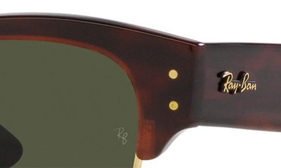 Shop Ray Ban Mega Clubmaster 50mm Square Sunglasses In Brown/ Green