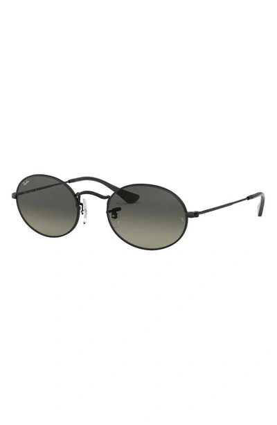 Ray Ban Oval 51mm Sunglasses In Black