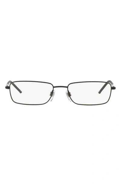 Shop Burberry 52mm Rectangular Optical Glasses In Matte Black