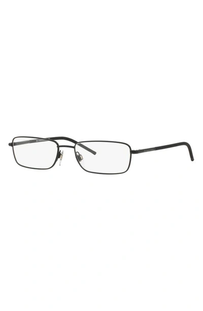 Shop Burberry 52mm Rectangular Optical Glasses In Matte Black