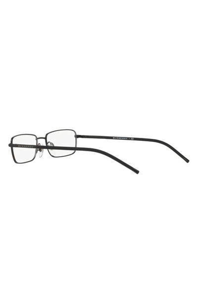 Shop Burberry 52mm Rectangular Optical Glasses In Matte Black