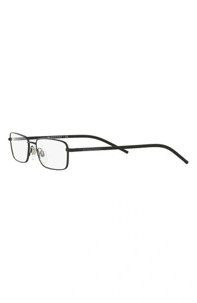 Shop Burberry 52mm Rectangular Optical Glasses In Matte Black