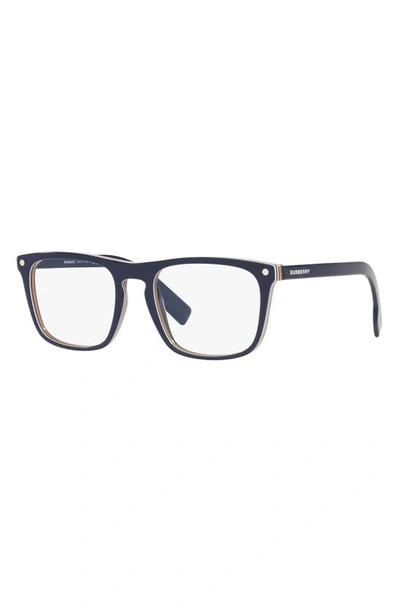Shop Burberry Bolton 56mm Square Optical Glasses In Blue