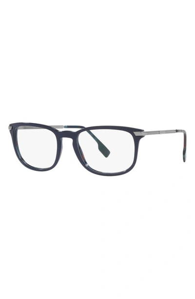 Shop Burberry Cedric 54mm Rectangular Optical Glasses In Navy