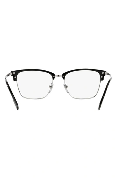 Shop Burberry Pearce 53mm Square Optical Glasses In Black/ Silver