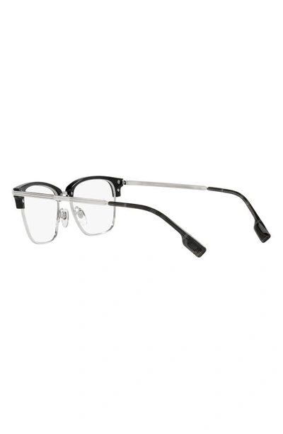 Shop Burberry Pearce 53mm Square Optical Glasses In Black/ Silver