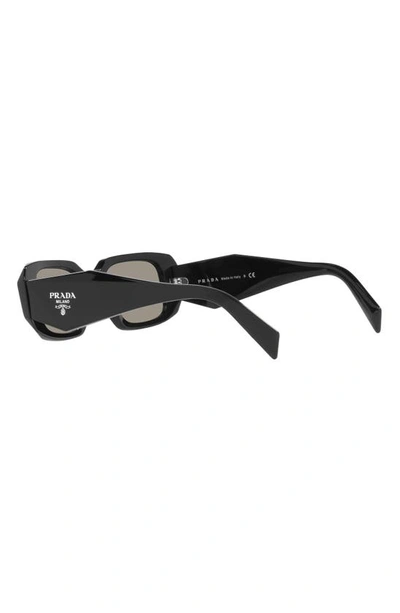 Prada 49mm Small Rectangular Sunglasses In Black