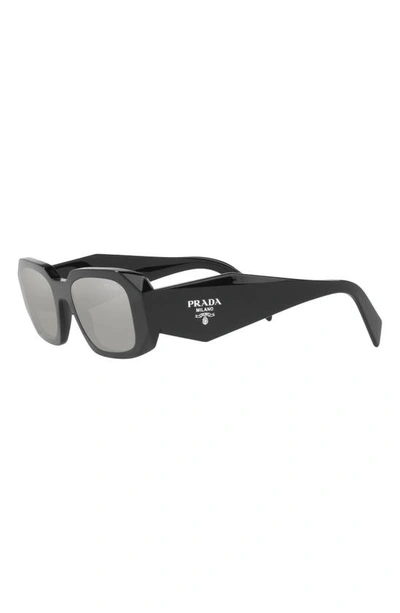 Prada 49mm Small Rectangular Sunglasses In Black