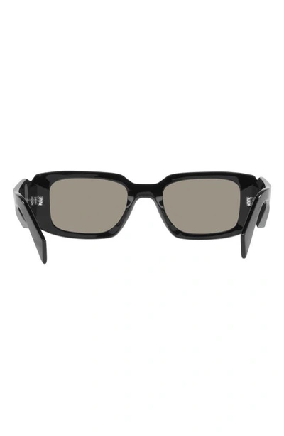 Prada 49mm Small Rectangular Sunglasses In Black