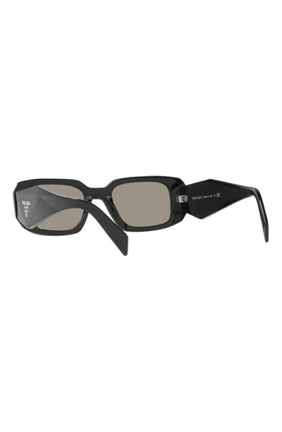 Prada 49mm Small Rectangular Sunglasses In Black