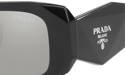 Prada 49mm Small Rectangular Sunglasses In Black