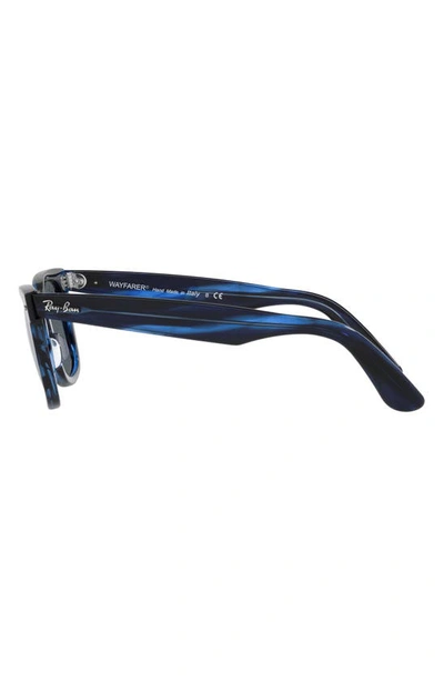 Ray Ban Womens Blue Rb2140 Wayfarer Acetate Sunglasses In Blue Stripe