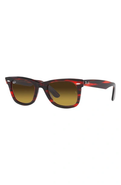 Ray Ban Wayfarer 50mm Gradient Square Sunglasses In Matte Brown
