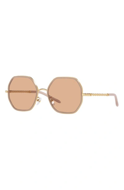 Shop Tory Burch 55mm Geometric Sunglasses In Pink