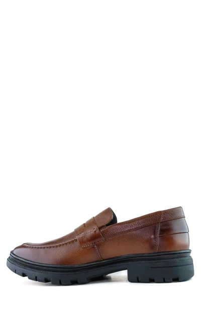 Shop Marc Joseph New York Empire State Penny Loafer In Cognac Napa Soft