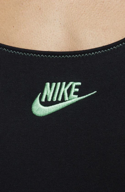 Nike Logo Embroidered Bodysuit In Black