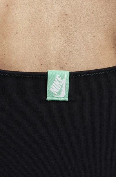 Nike Logo Embroidered Bodysuit In Black