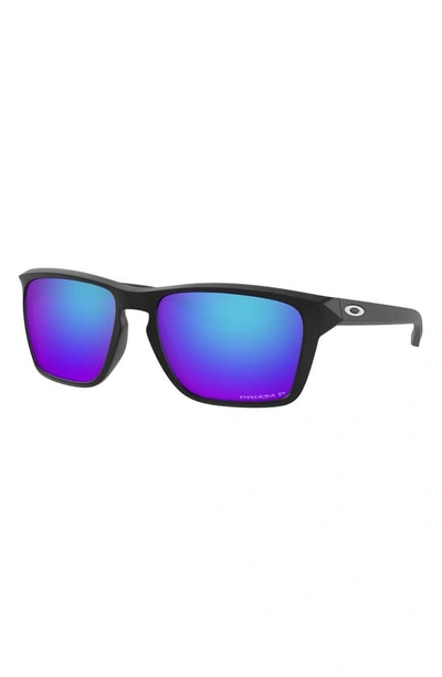 Oakley Sylas 57mm Prizm™ Polarized Keyhole Sunglasses In Black