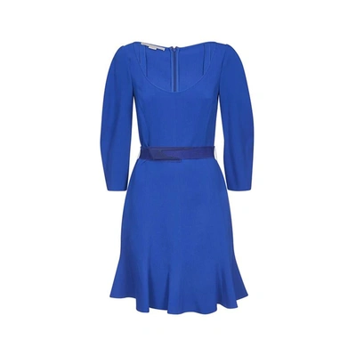 Shop Stella Mccartney Long Sleeved Dress In Blue