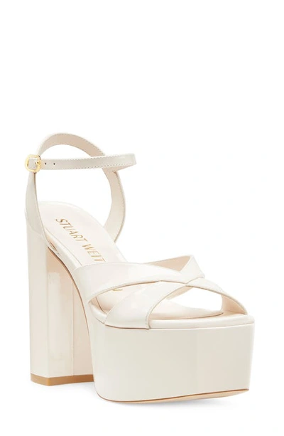 Shop Stuart Weitzman Miami Square High 140 Platform Sandal In Seashell