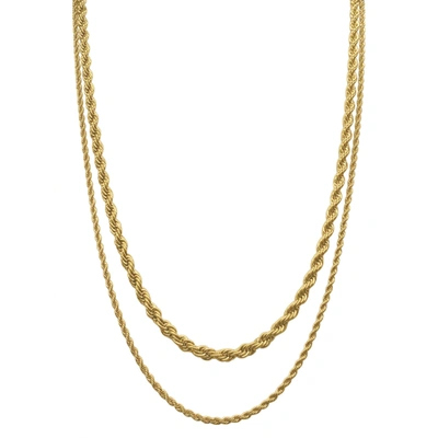 Shop Adornia Men's Water Resistant Rope Chain Set Gold In Yellow