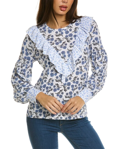 Shop Goldie Ruffle Blouse In Blue