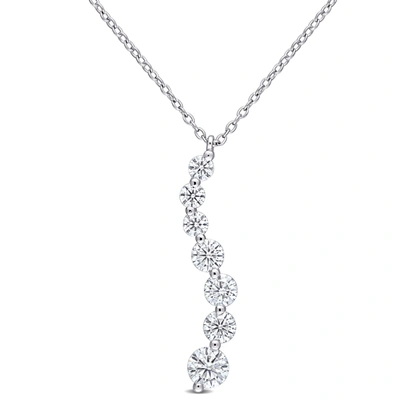 Mimi & Max 1 1/2ct Dew Created Moissanite Journey Pendant With Chain In Sterling Silver In White