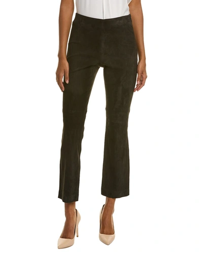 Shop Vince Stretch Suede Cropped Flare Pant In Black