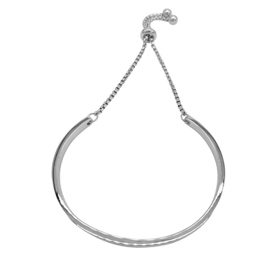 Adornia Water Resistant Curved Bar Slider Bracelet Silver In Silver