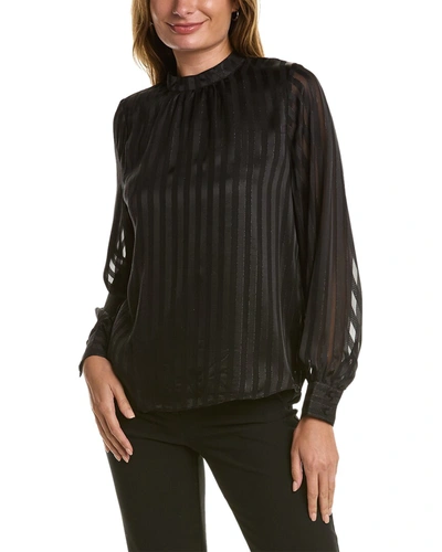 Shop Nicole Miller Tate Lurex Stripe Top In Black