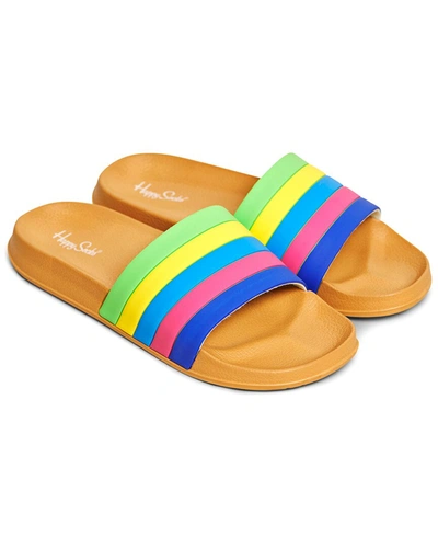 Shop Happy Socks Stripe Slider Sandal In Multi