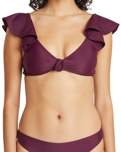 Shop Tanya Taylor Orelia Bikini Top In Purple