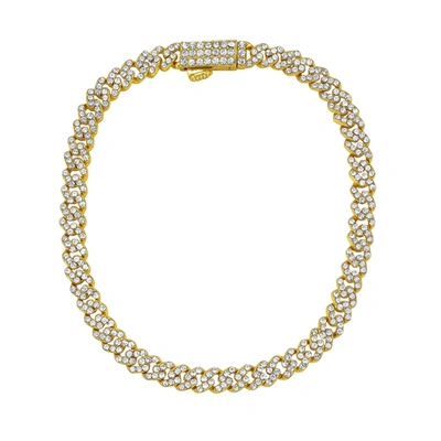 Shop Adornia Men's 5mm Cuban Edge Chain With Cz Gold In Yellow