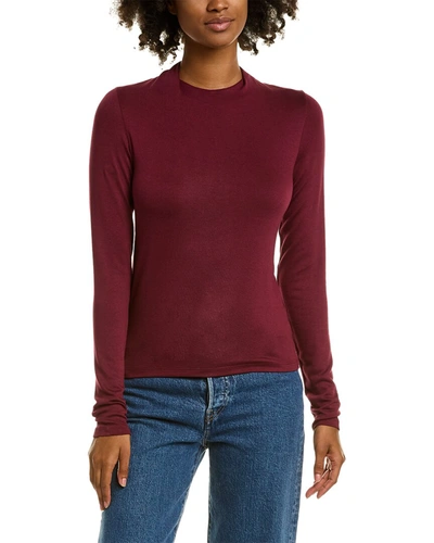 Shop Vince Draped Neck T-shirt In Red