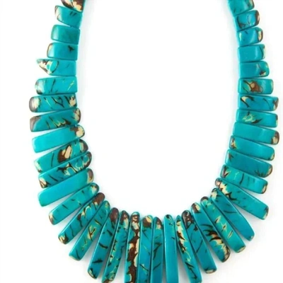 Shop Tagua Jewelry Amazon Necklace In Turquoise In Blue