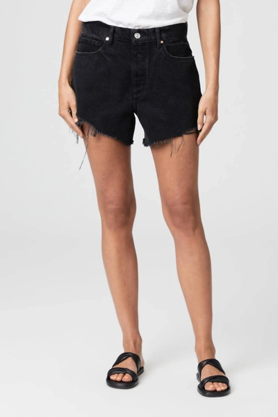 Shop Paige Asher Short With Uneven Hem Deconstructed In Fade To Black In Multi