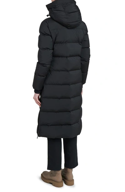 The Recycled Planet Company Water Resistant Hooded Down Coat In Black