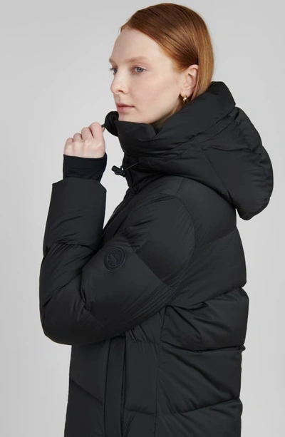 The Recycled Planet Company Water Resistant Hooded Down Coat In Black