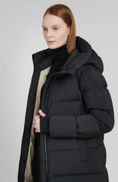The Recycled Planet Company Water Resistant Hooded Down Coat In Black