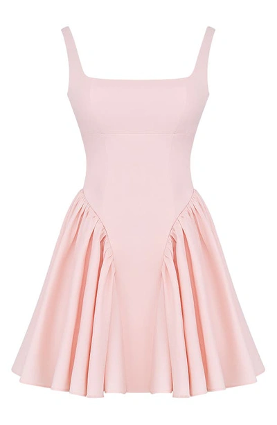 House Of Cb Womens Soft Peach Florianne Bow-embellished Cotton And Lyocell Mini Dress In Soft Peach
